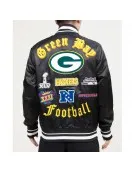 Green Bay Packers Old English Classic Rib Satin Jacket Green Bay Packers Old English Classic Rib Satin Jacket