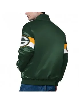 Green Bay Packers Triple Option Varsity Satin Jacket