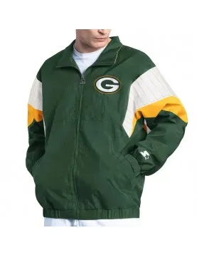 Green Bay Packers Yard Line Green Full-Zip Jacket