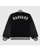 Harvard University Black Varsity Wool & Leather Jacket