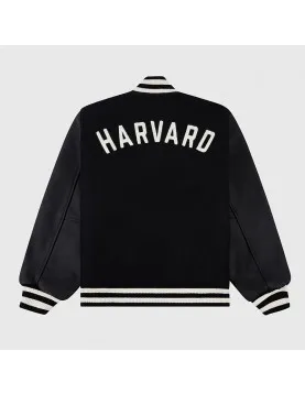 Harvard University Black Varsity Wool & Leather Jacket