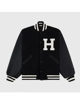 Harvard University Black Varsity Wool & Leather Jacket