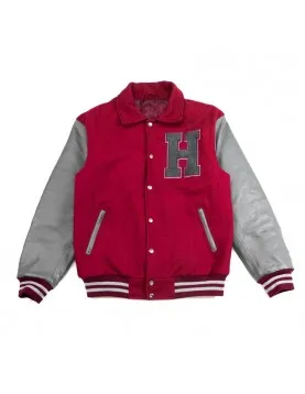 Hillman 2.0 Maroon and Gray Full-Snap Varsity Letterman Jacket
