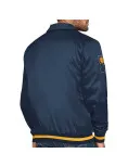  Indiana Pacers Stitch Applique Navy Satin Jacket