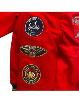 Jet Life New Orleans Pelicans Full-Snap Red Satin Jacket