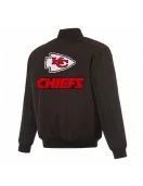 Kansas City Chiefs Black/Gray Full-Zip Reversible Flight Jacket