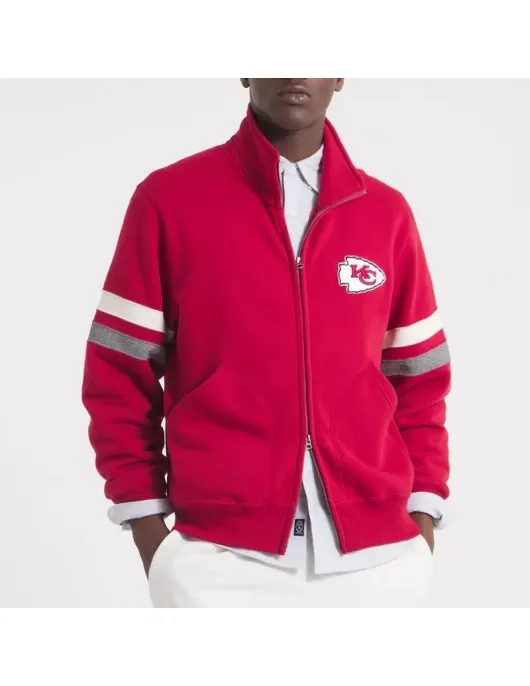 Kansas City Chiefs Red Striped Fleece Jacket