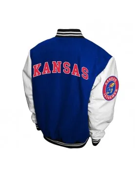 Kansas Jayhawks Royal and White Varsity Jacket