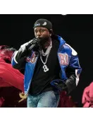 Kendrick Lamar Halftime Show Gloria Blue Leather Jacket