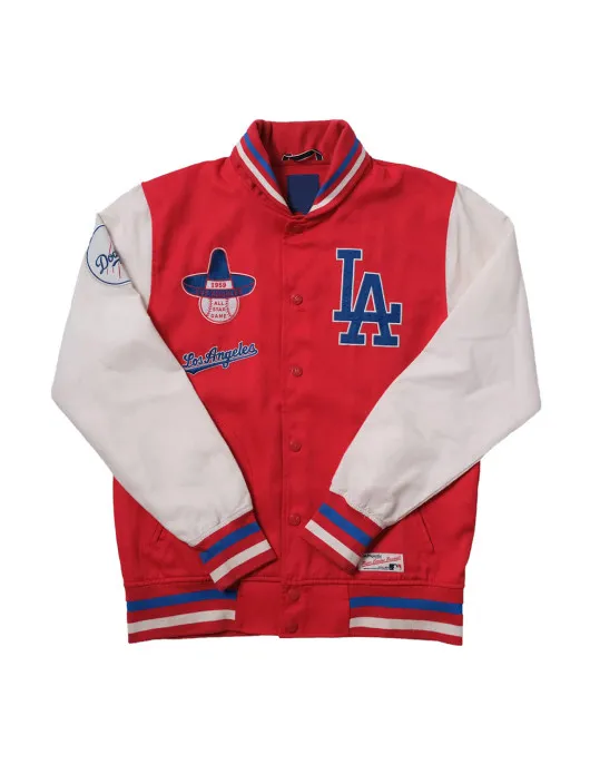 LA Dodgers 1959 Red and White Varsity Jacket