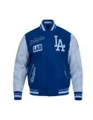 LA Dodgers Area Code Classic Rib Varsity Jacket