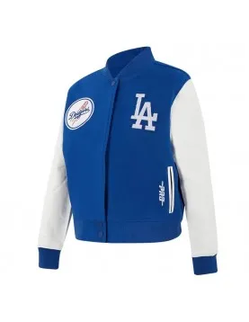 LA Dodgers Game Day Classics Royal Varsity Wool/Leather Jacket