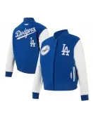 LA Dodgers Game Day Classics Royal Varsity Wool/Leather Jacket
