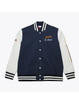 LA Lakers Navy and White Fleece Varsity Jacket