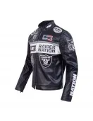 Las Vegas Raiders Men’s Moto Leather Jacket