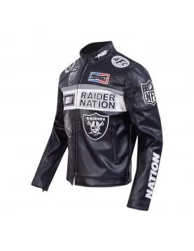 Las Vegas Raiders Men’s Moto Leather Jacket
