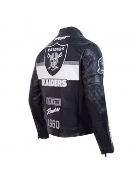 Las Vegas Raiders Men’s Moto Leather Jacket