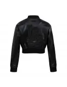 Los Angeles Dodgers Washed Crystalline Women's Cropped Leather Jacket
