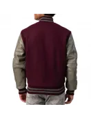 Maroon Body & Grey Leather Sleeves Letterman Jacket Maroon Body & Grey Leather Sleeves Letterman Jacket