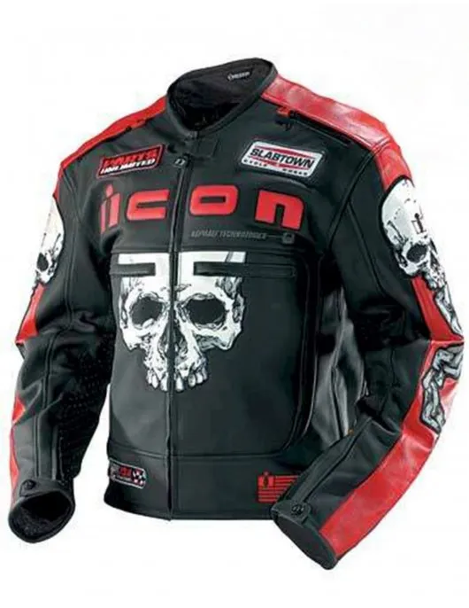 Men's Icon Motorhead Skull Black Biker Leather Jacket