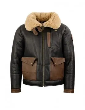 Men’s F-35 Aviator Chocolate Sheepskin Jacket