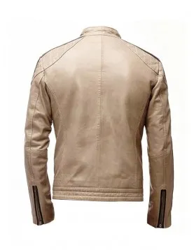 Mens Brown Stripped Beige Jacket