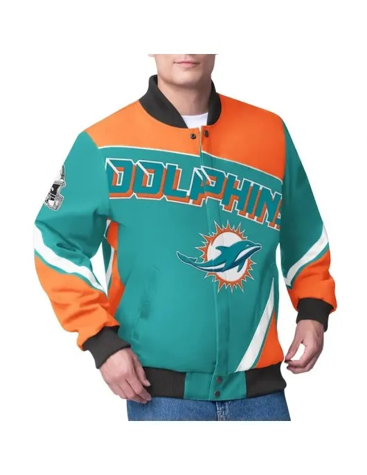 Miami Dolphins Maximum Racing Aqua Jacket