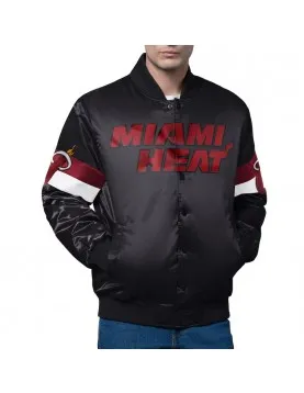 Miami Heat Triple Option Varsity Satin Jacket