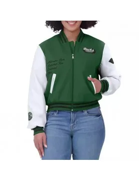 Milwaukee Bucks Green White Varsity Full-Zip Jacket