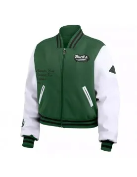 Milwaukee Bucks Green White Varsity Full-Zip Jacket
