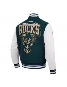 Milwaukee Bucks Team Badge Classic Rib Varsity Jacket