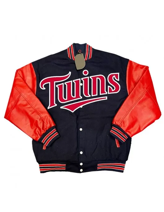 Minnesota Twins Navy and Red Varsity Jacket Minnesota Twins Navy and Red Varsity Jacket