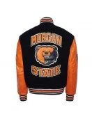 Morgan State University Black and Orange Varsity Jacket - Unisex Wool & Leather