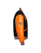 Morgan State University Black and Orange Varsity Jacket - Unisex Wool & Leather