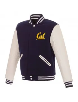 Navy and White California Golden Bears Varsity Jacket