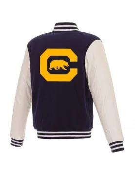 Navy and White California Golden Bears Varsity Jacket