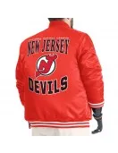 New Jersey Devils Adaptive Bold Logo Varsity Satin Jacket