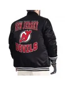 New Jersey Devils Adaptive Bold Logo Varsity Satin Jacket