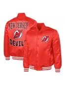 New Jersey Devils Adaptive Bold Logo Varsity Satin Jacket
