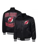 New Jersey Devils Adaptive Bold Logo Varsity Satin Jacket