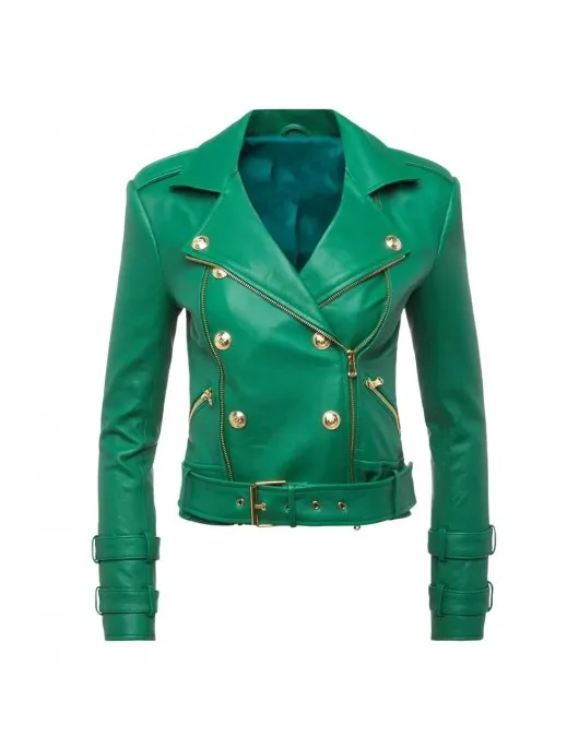 Nicole Young Selling Sunset Green Leather Jacket Nicole Young Selling Sunset Green Leather Jacket
