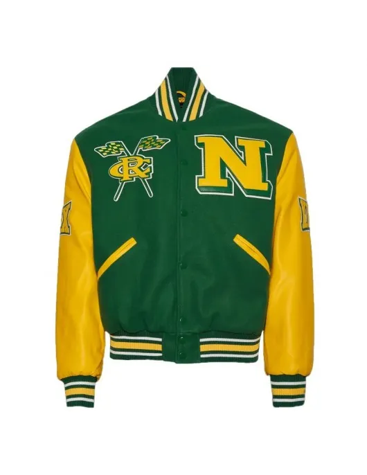 Norfolk State University Green and Gold Varsity Jacket - Unisex Wool & Leather