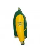 Norfolk State University Green and Gold Varsity Jacket - Unisex Wool & Leather