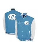 North Carolina Tar Heels Fleece Carolina Blue and White Varsity Jacket