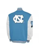 North Carolina Tar Heels Fleece Carolina Blue and White Varsity Jacket