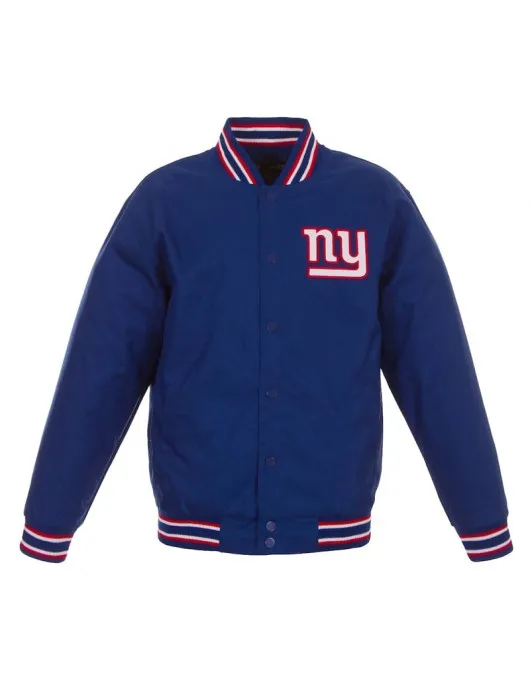 NY Giants Royal Poly Twill Varsity Jacket – New York Team Letterman Baseball Style