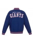 NY Giants Royal Poly Twill Varsity Jacket – New York Team Letterman Baseball Style