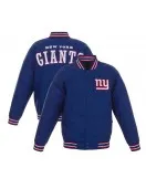 NY Giants Royal Poly Twill Varsity Jacket – New York Team Letterman Baseball Style