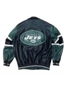 NY Jets Black and Green Varsity Leather Jacket
