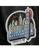 NY Knicks Black Out Team Logo Varsity Jacket NY Knicks Black Out Team Logo Varsity Jacket
